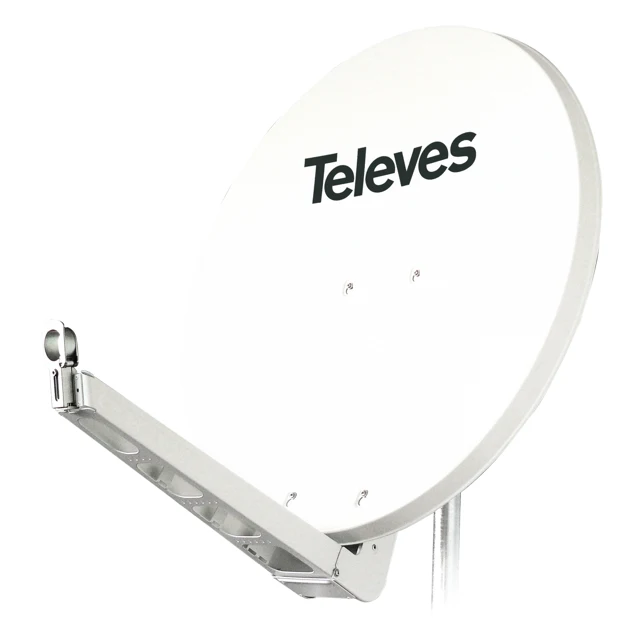 Ejemplo ilustrativo de antena parabólica para recepción por satélite